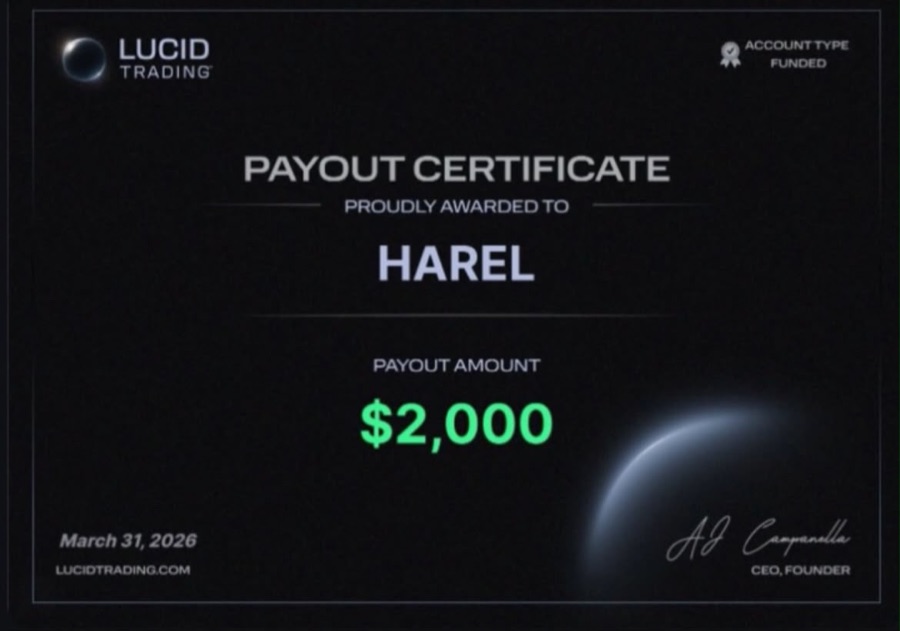 Lucid Trading payout certificate